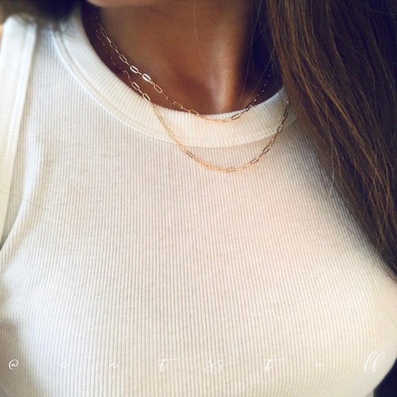 Gold Filled Double Layer Link Necklace - Picture 3 of 7